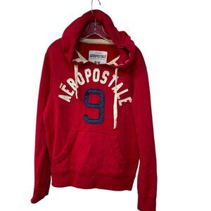 AEROPOSTALE 9 Pullover Red Sweatshirt Hoodie Men’s Size Medium Y2K Distressed